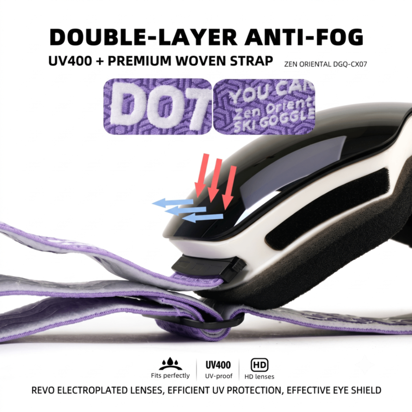 Magnetic Ski Goggles with HD Anti-Fog Spherical Lens view 3