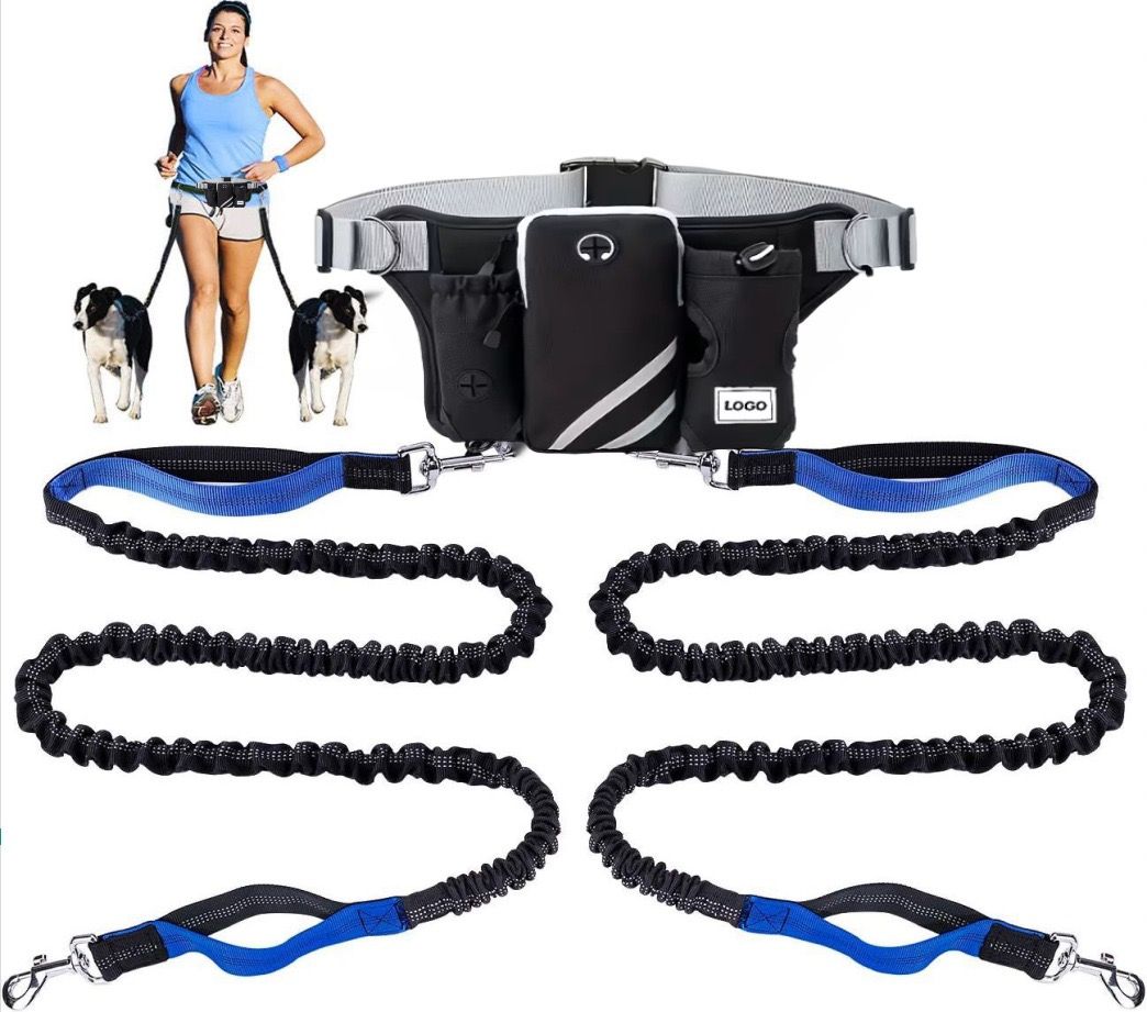 Hands-Free Dual Dog Leash Waist Pack for Running view 8