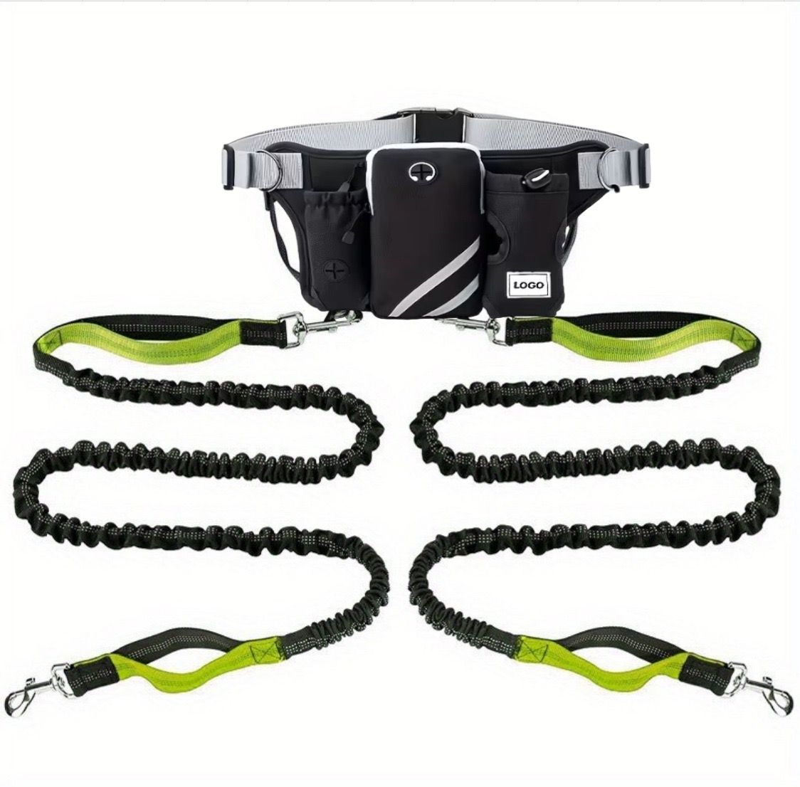 Hands-Free Dual Dog Leash Waist Pack for Running view 11