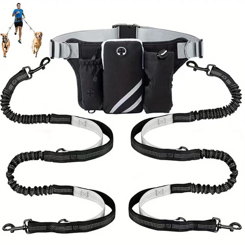 Hands-Free Dual Dog Leash Waist Pack for Running view 12