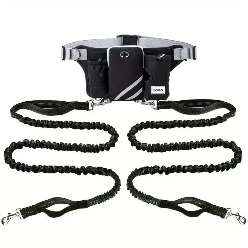 Hands-Free Dual Dog Leash Waist Pack for Running view 8