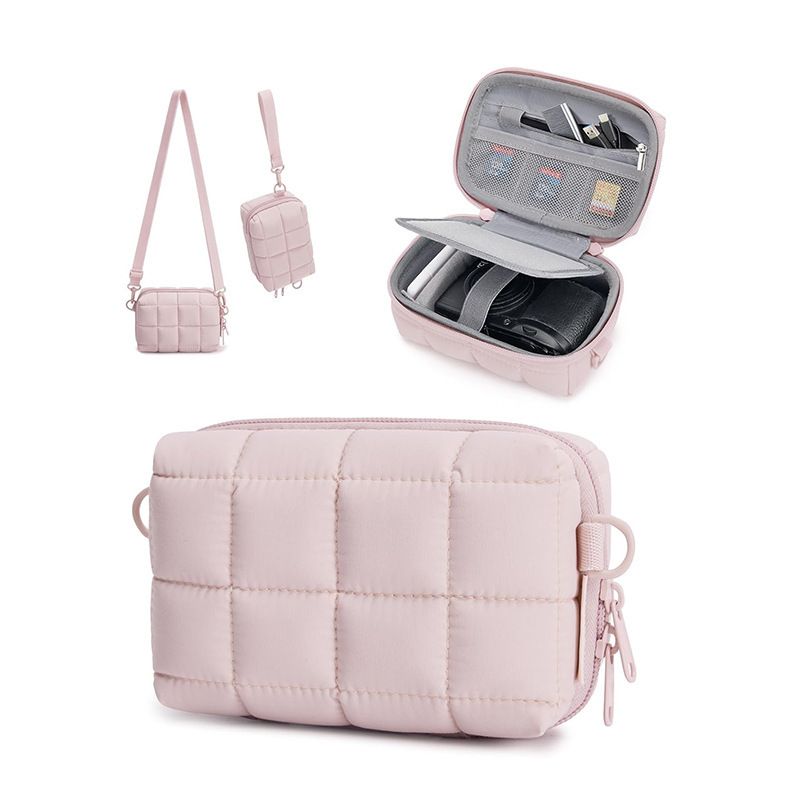 Puffy Puffer Camera Crossbody Bag with Adjustable Shoulder Strap