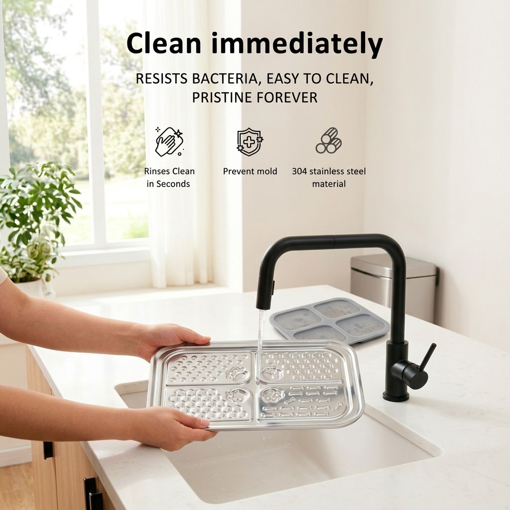 Slow Feeder Licking Mat for Pets with Stainless Steel Tray view 6