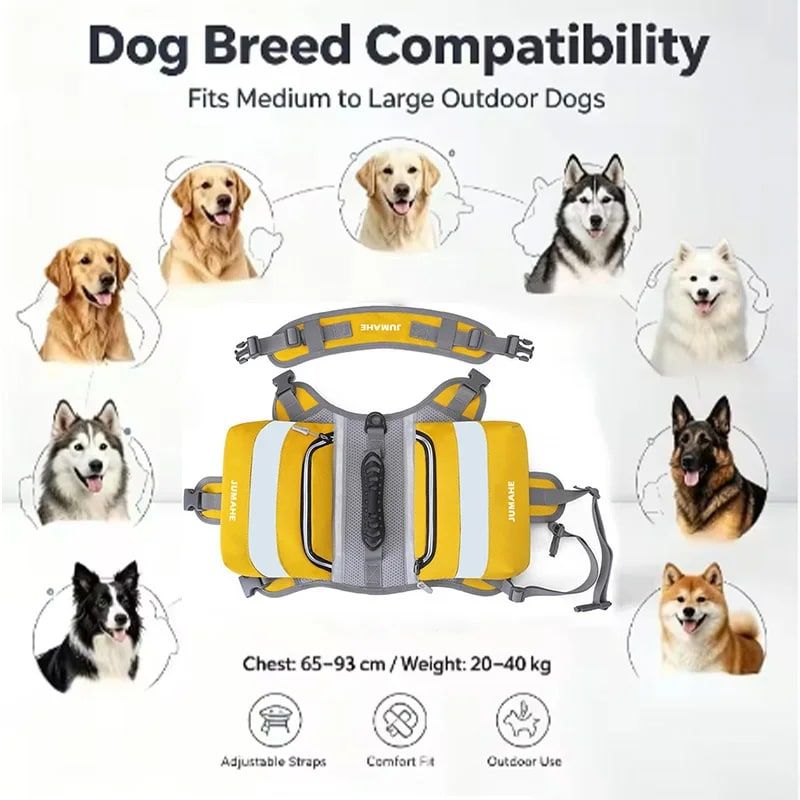 Self-Supporting Dog Backpack Vest with Dual Side Pockets – Hands-Free Canine view 3