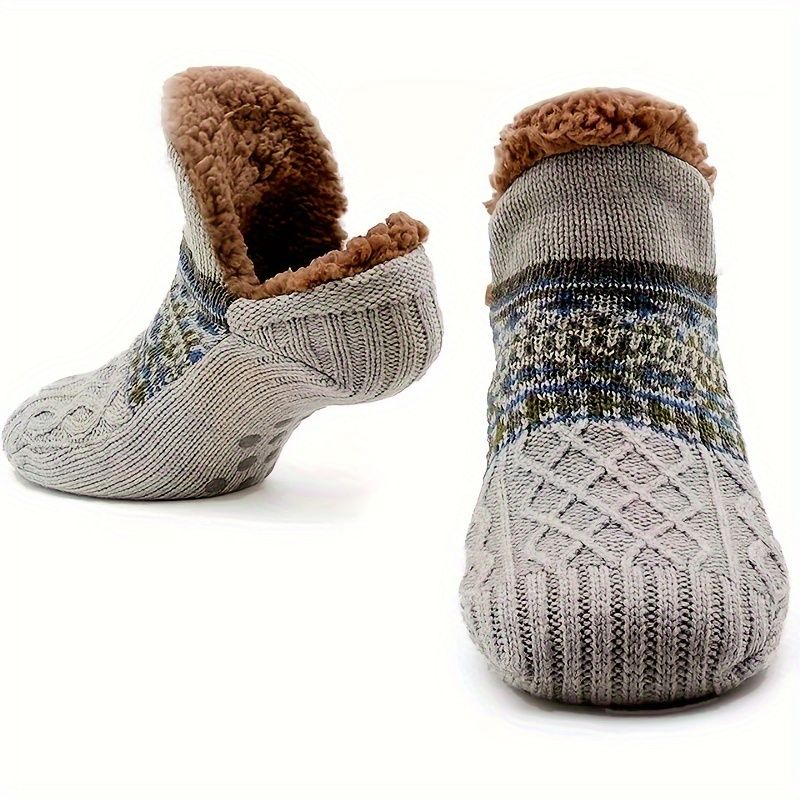 Men's Fleece-Lined Anti-Slip House Socks – Warm — image 1