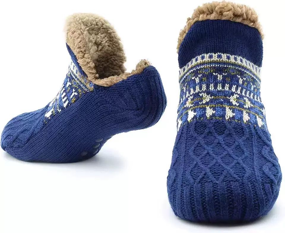 Men's Fleece-Lined Anti-Slip House Socks – Warm view 9