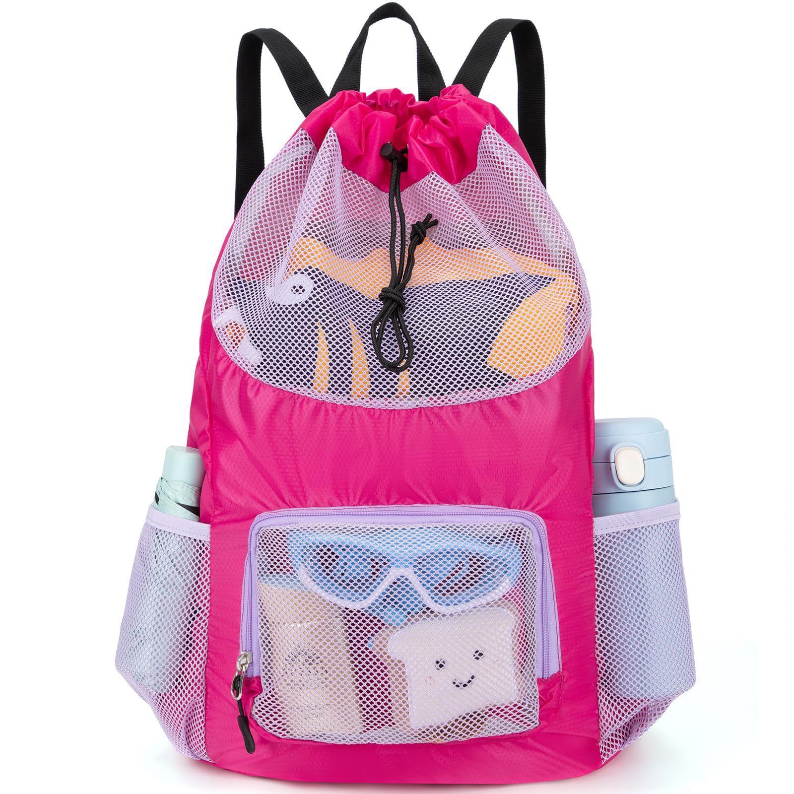 Drawstring Mesh Backpack Waterproof Sports Gym Bag Lightweight Beach Swim