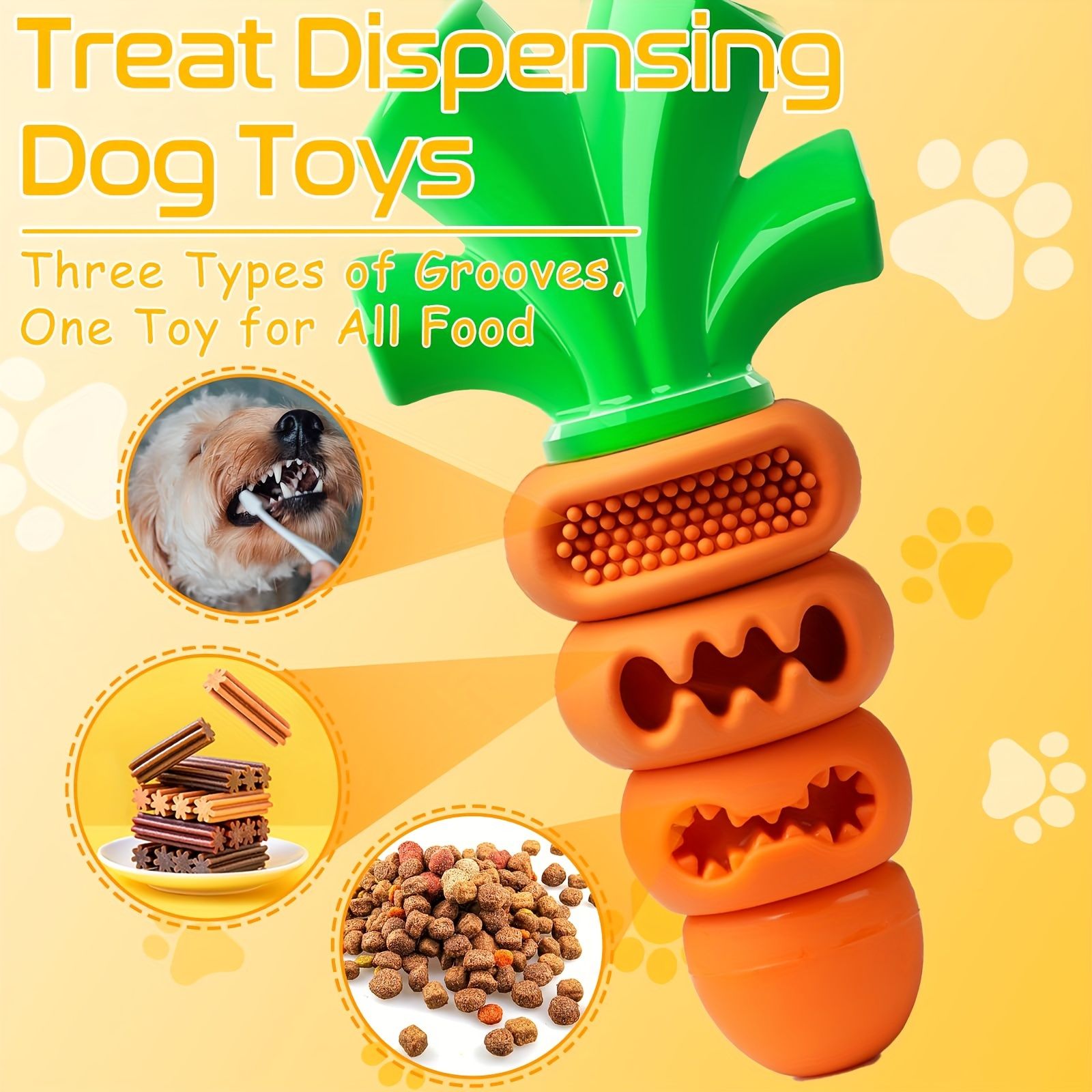 Interactive Carrot-Shaped Dog Chew Toy for Dental Health view 3