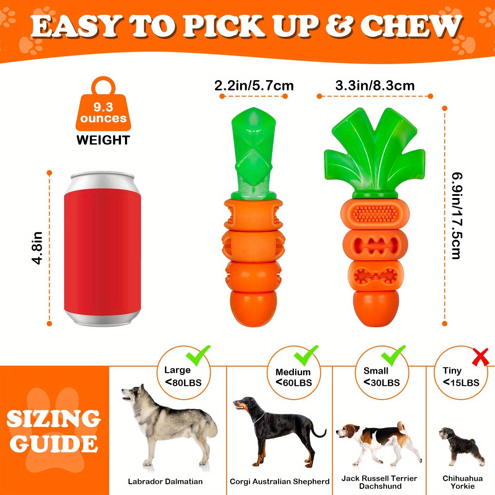Interactive Carrot-Shaped Dog Chew Toy for Dental Health view 5