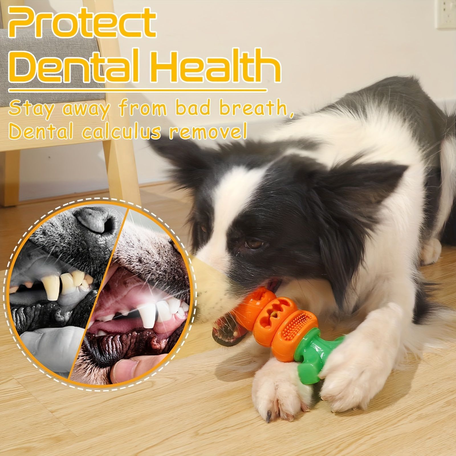Interactive Carrot-Shaped Dog Chew Toy for Dental Health view 8