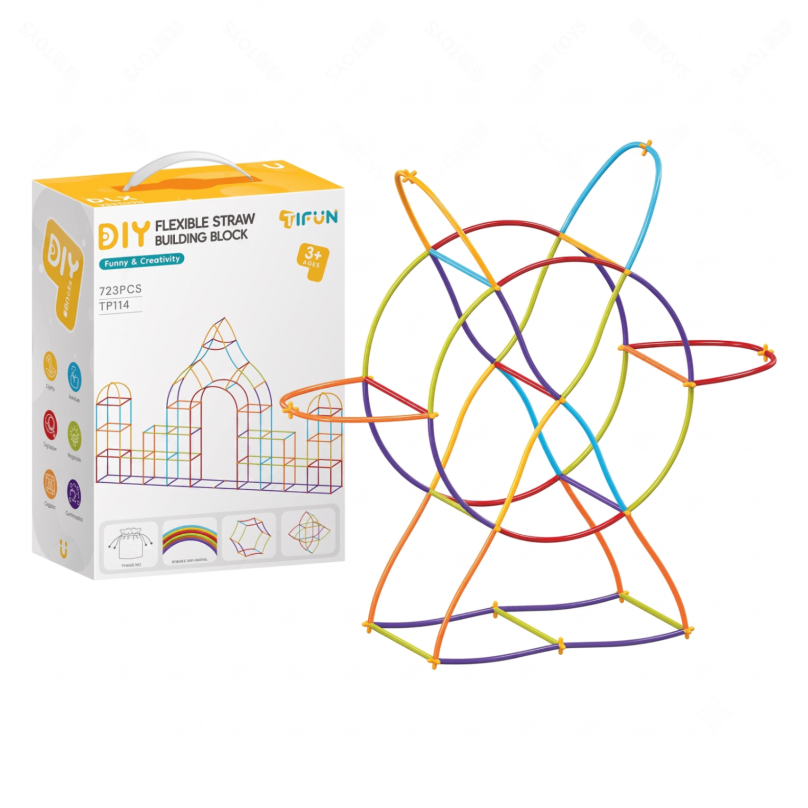 DIY Flexible Straw Building Blocks for Kids Ages 3-6 view 6
