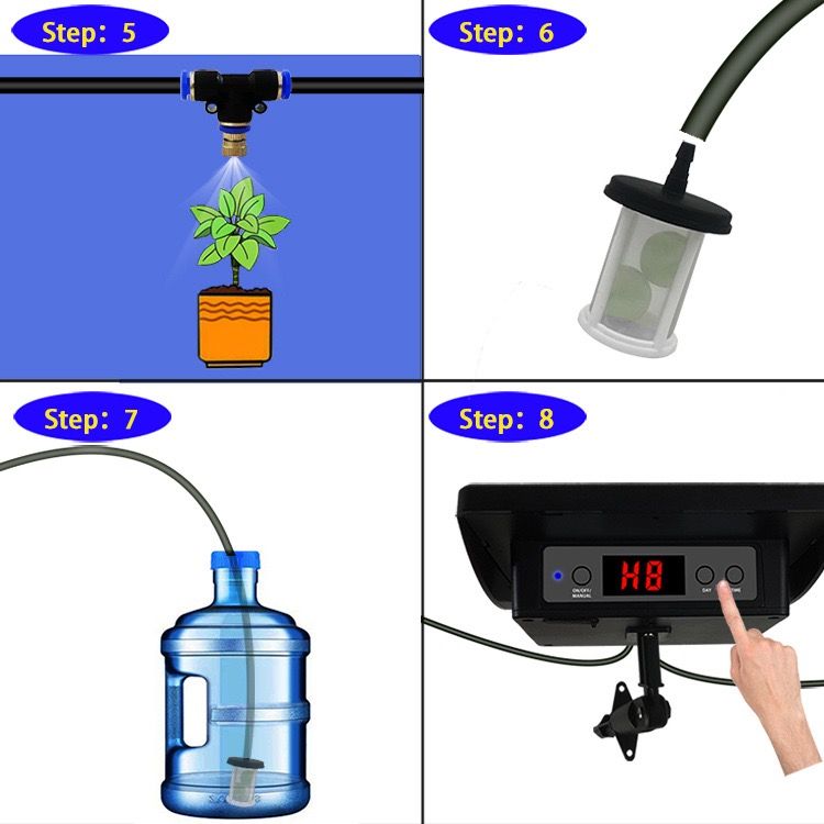 Solar-Powered Automatic Misting Irrigation Kit with Smart Timer view 6