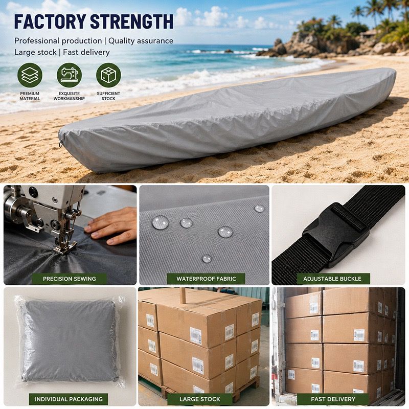 Heavy-Duty 600D Oxford Kayak Cover Waterproof UV-Resistant Canoe Protector view 5