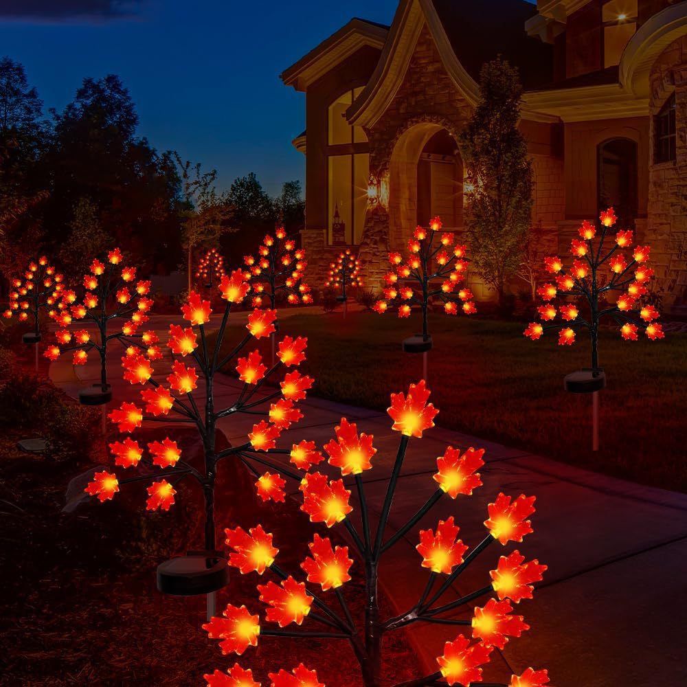 Transform Your Outdoor Space with Solar Maple Leaf Stake Lights – Charming — image 1