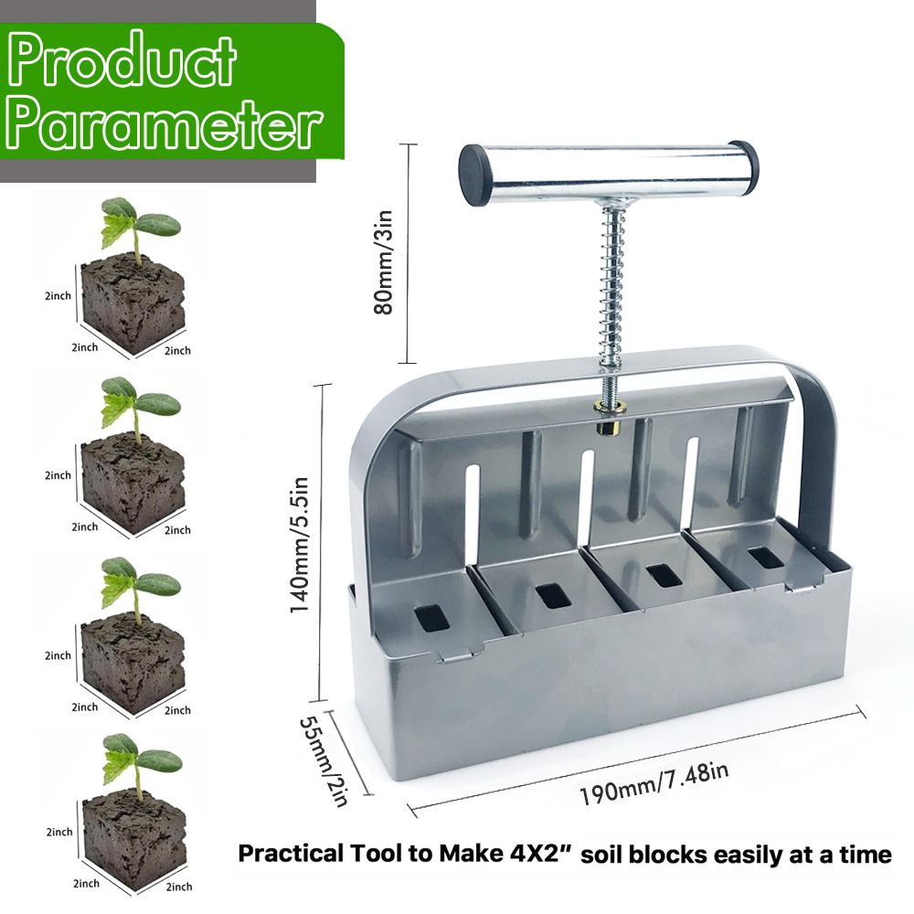 Manual 4-Cell Soil Block Maker for Seed Starting view 3