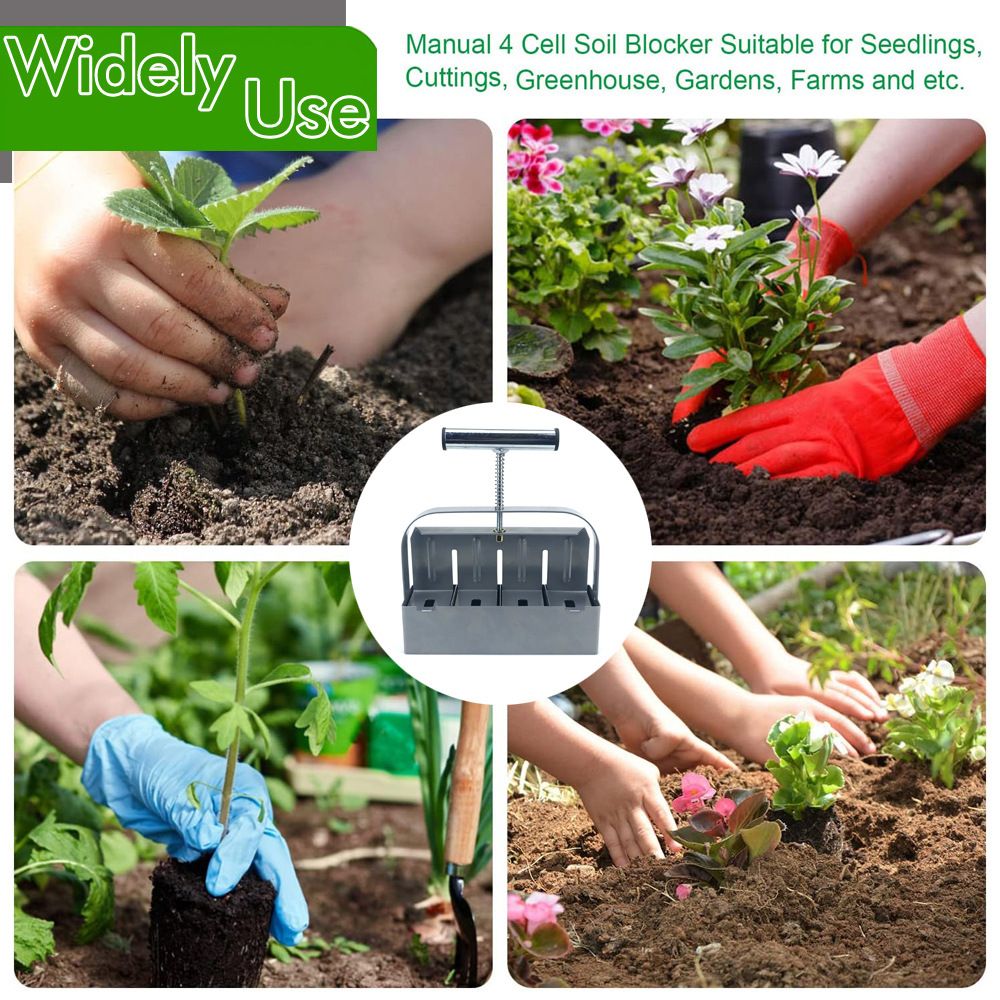 Manual 4-Cell Soil Block Maker for Seed Starting view 8