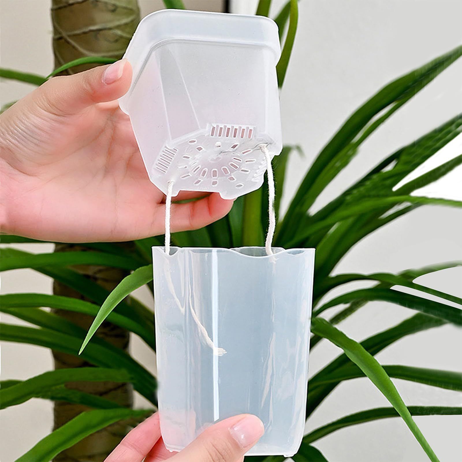 Self-Watering Double-Layer Square Planter Set for Effortless Plant Propagation view 7