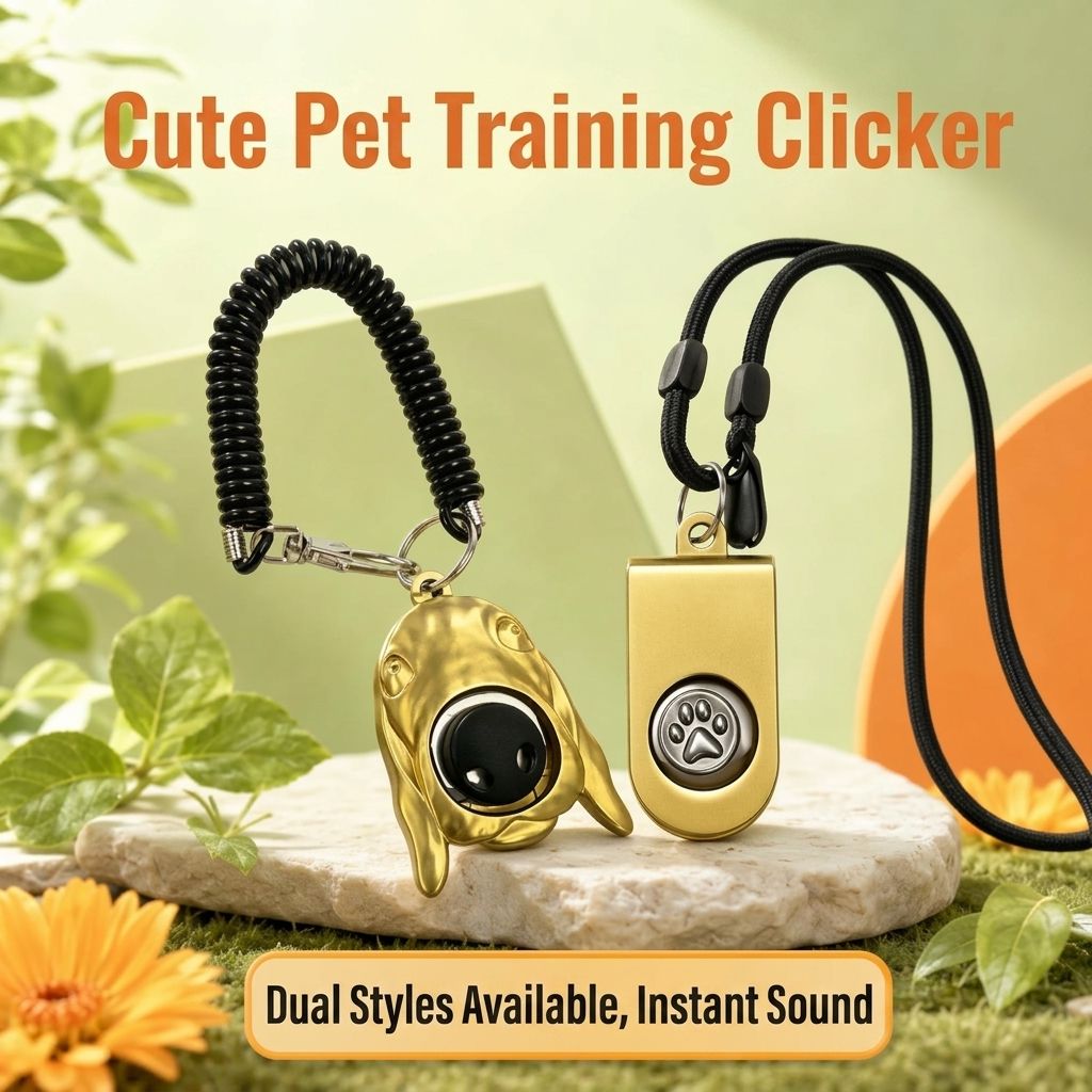 Premium Zinc Alloy Pet Training Clicker with Anti-Slip Grip view 5