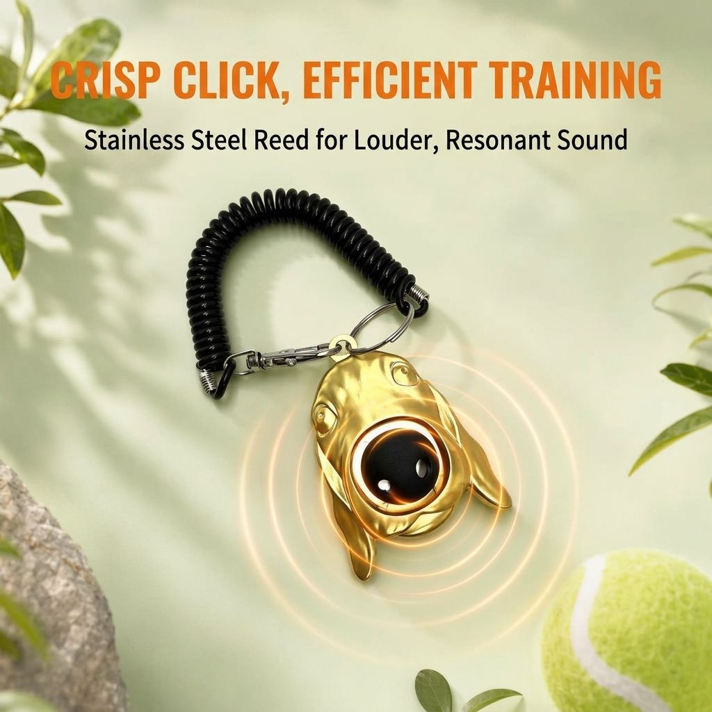 Premium Zinc Alloy Pet Training Clicker with Dual Attachment Options – Dog view 10