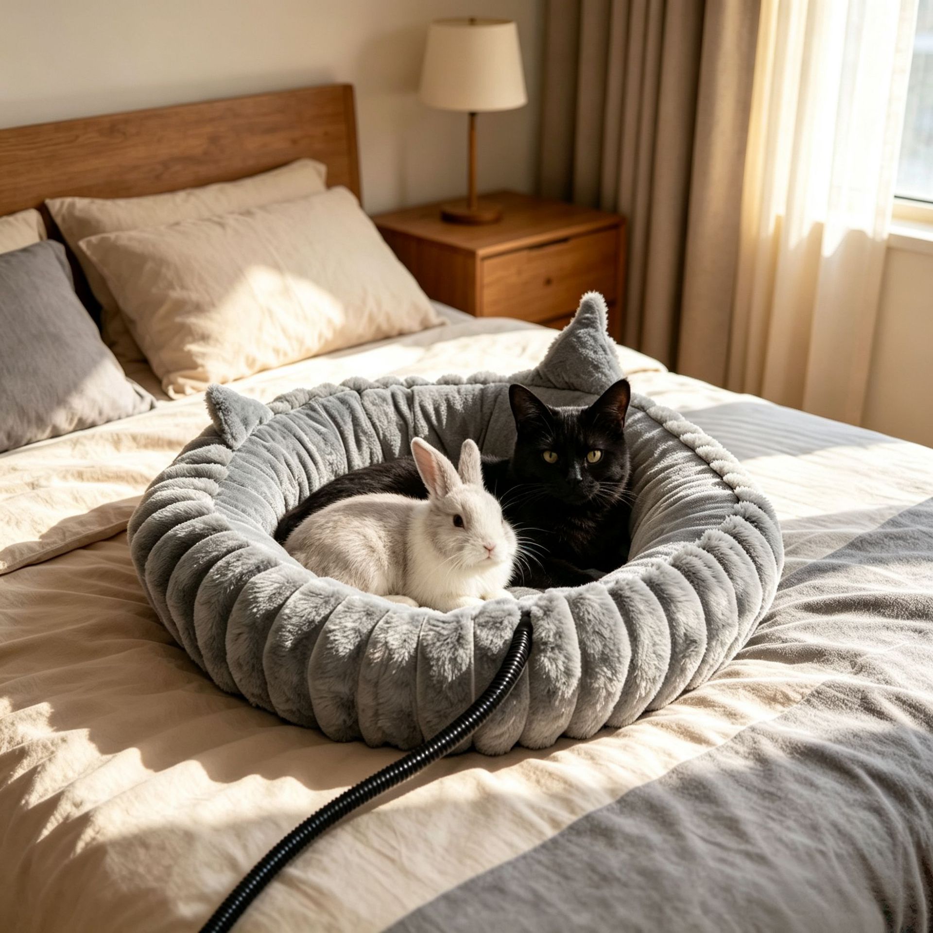 USB-Powered Heated Pet Bed with Plush Fur view 9