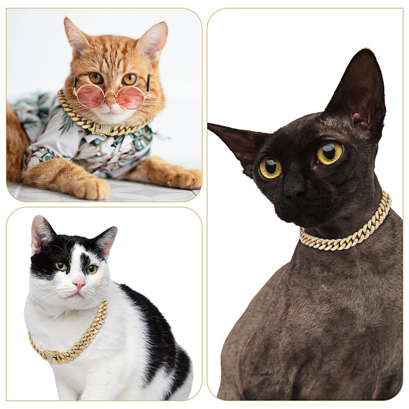 Sparkling Diamond-Studded Cuban Chain Pet Collar – Hip-Hop Bling Necklace for view 5