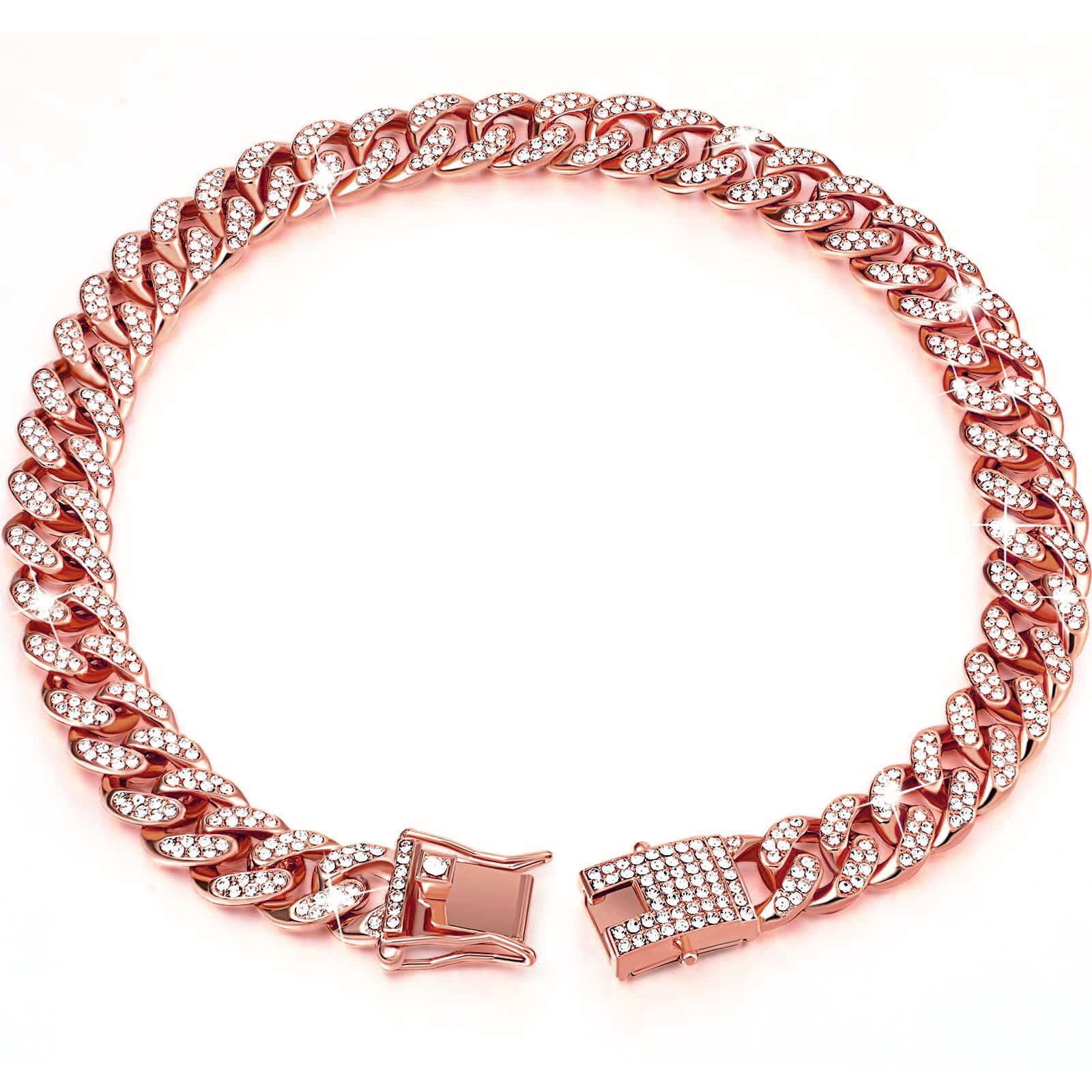 Sparkling Diamond-Studded Cuban Chain Pet Collar – Hip-Hop Bling Necklace for view 7