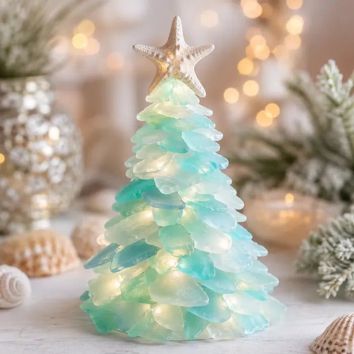 DIY Luminous Sea Glass Christmas Ornament Kit – Create Santa view 12