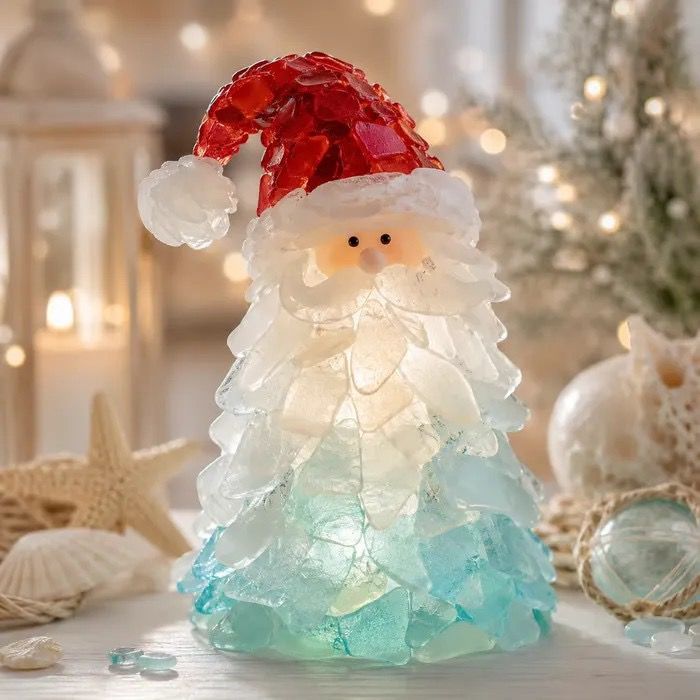 DIY Luminous Sea Glass Christmas Ornament Kit – Create Santa view 8