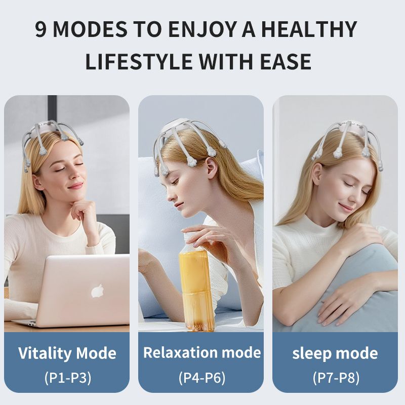 Wireless Octopus Head Massager with USB Charging – Ergonomic Scalp Relaxation view 8