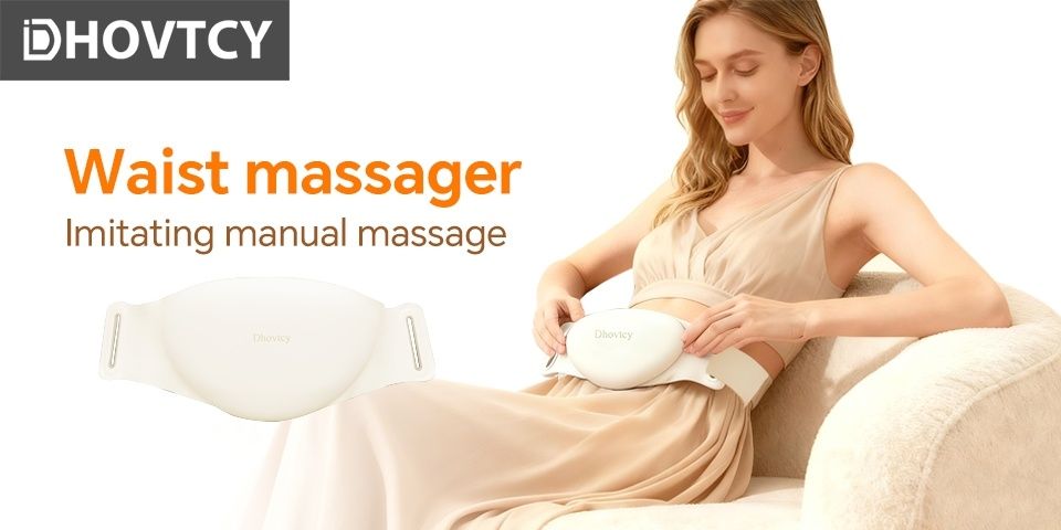 White abdominal massage belt view 2