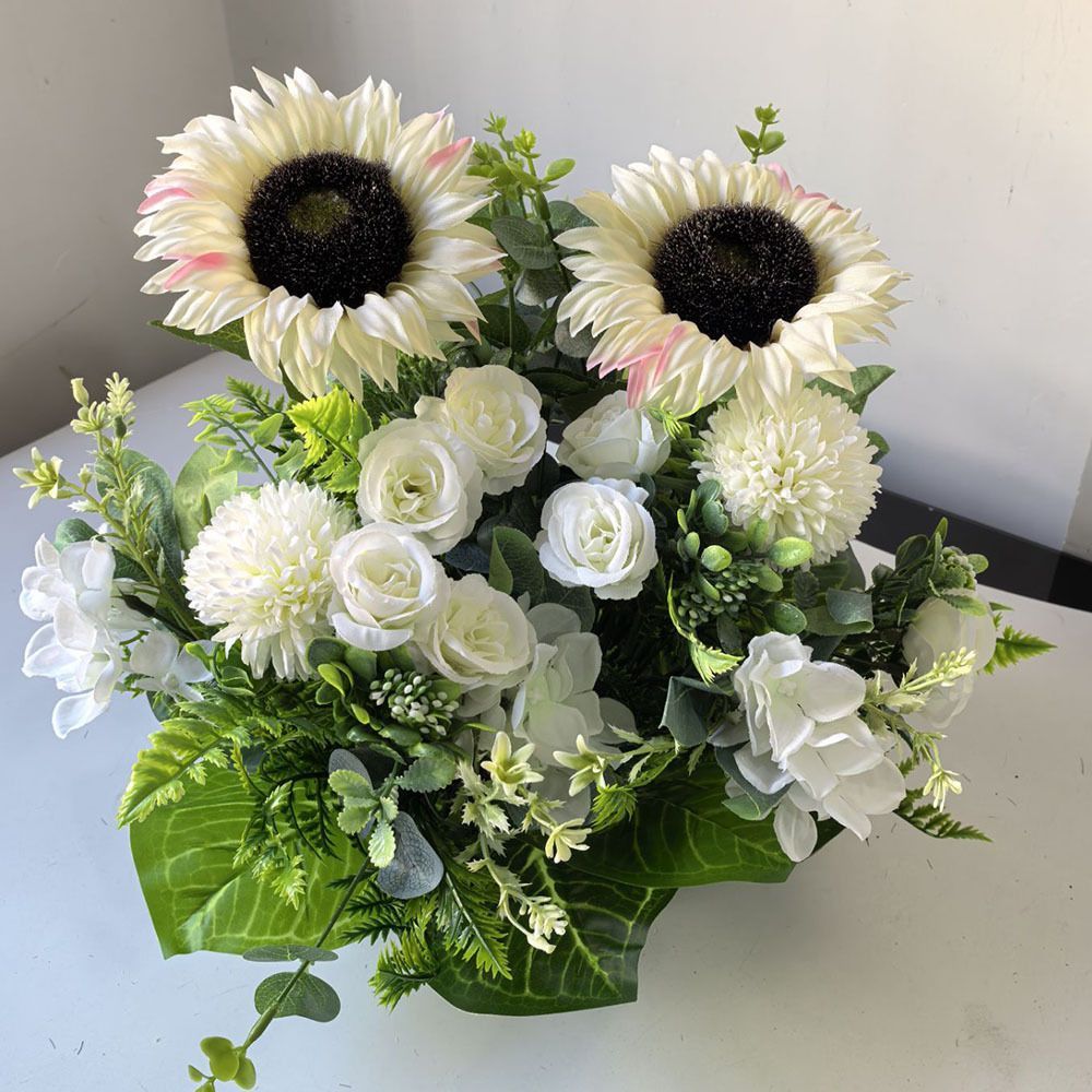 Artificial Flower Arrangement Fake Lilies And Roses Home Decor Accents Garden view 13