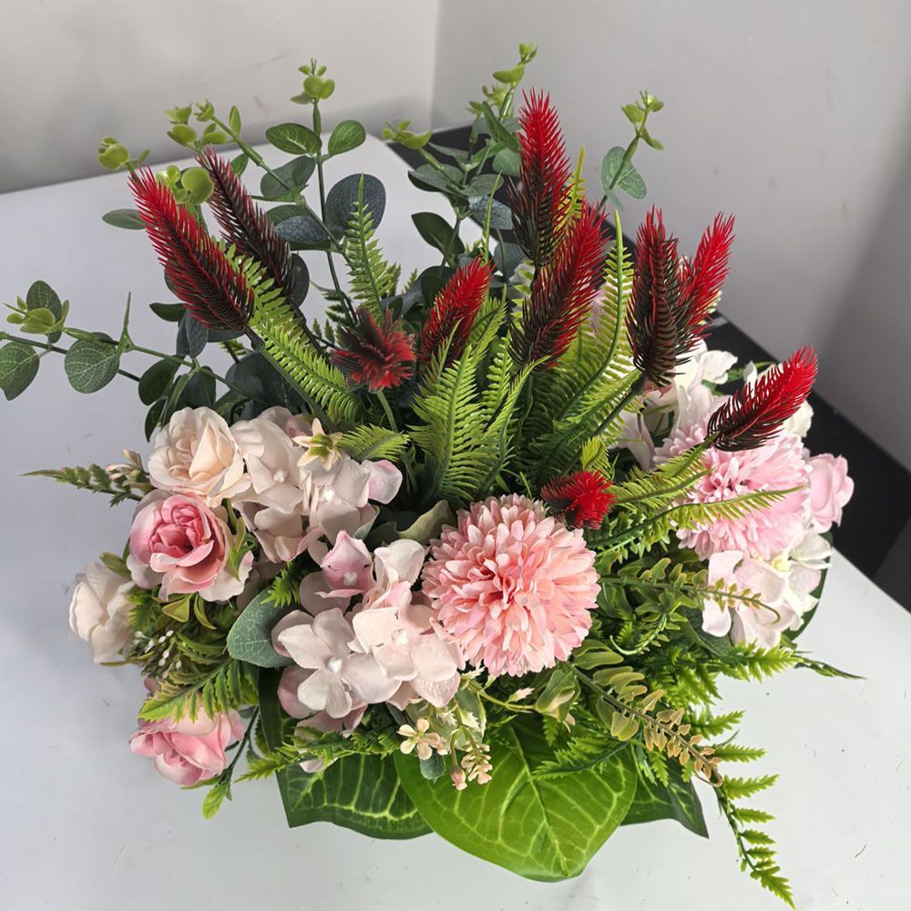 Artificial Flower Arrangement Fake Lilies And Roses Home Decor Accents Garden view 15