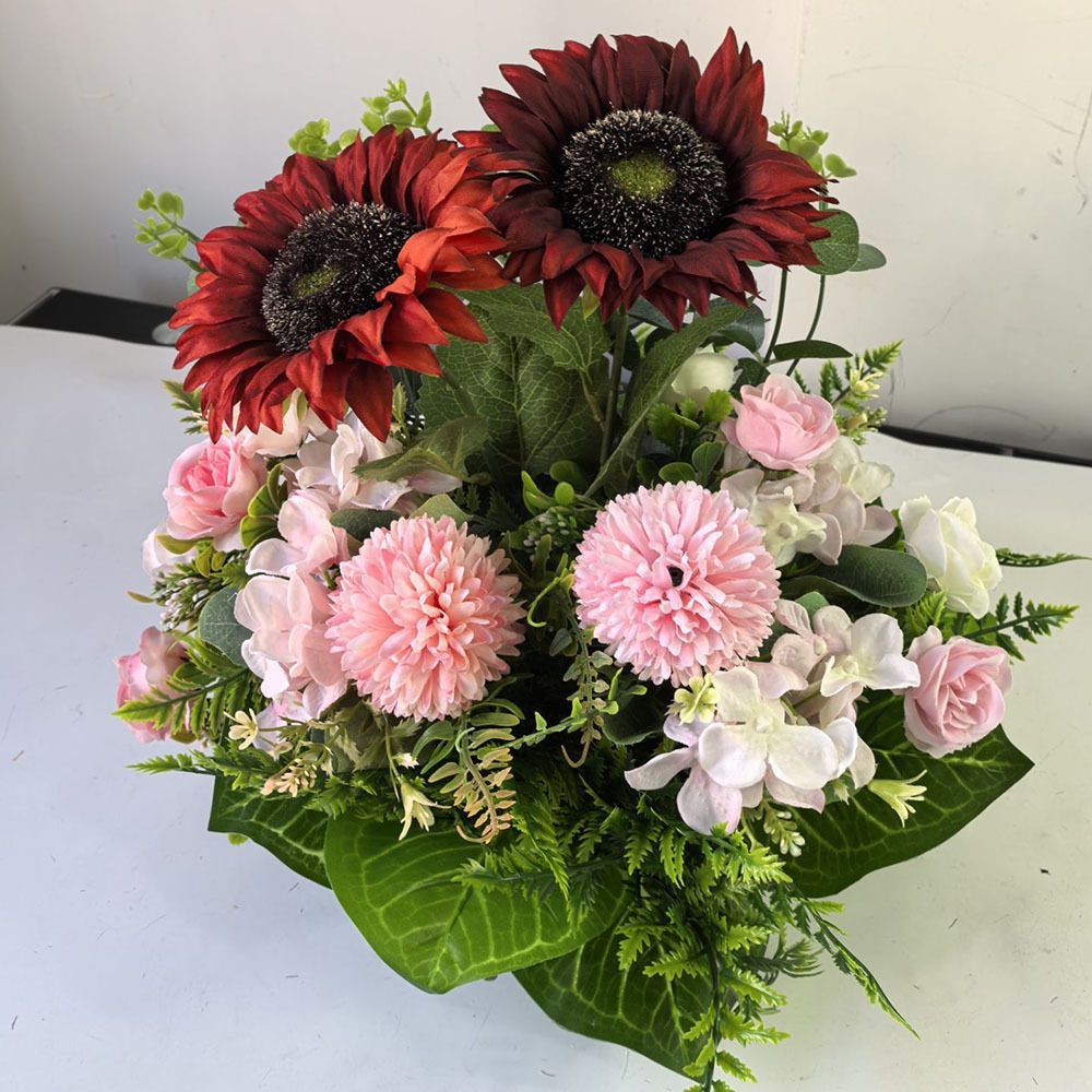 Artificial Flower Arrangement Fake Lilies And Roses Home Decor Accents Garden view 14