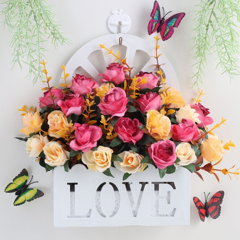 Artificial Sunflowers Wall Hanging Flowers Simulation Flower Basket Living view 10