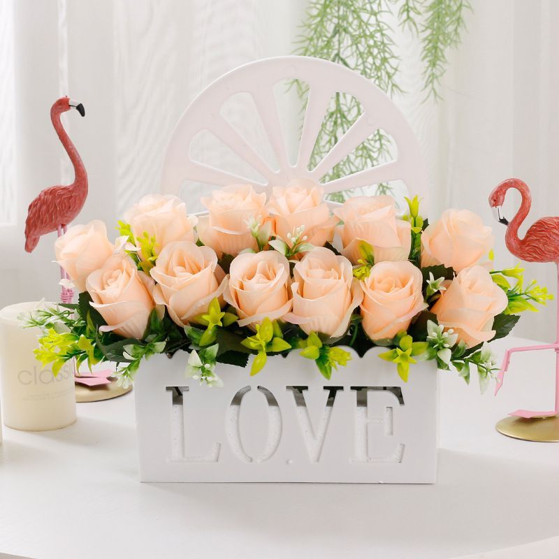 Artificial Sunflowers Wall Hanging Flowers Simulation Flower Basket Living view 4