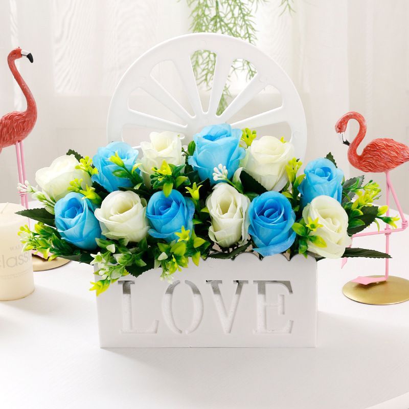 Artificial Sunflowers Wall Hanging Flowers Simulation Flower Basket Living view 6