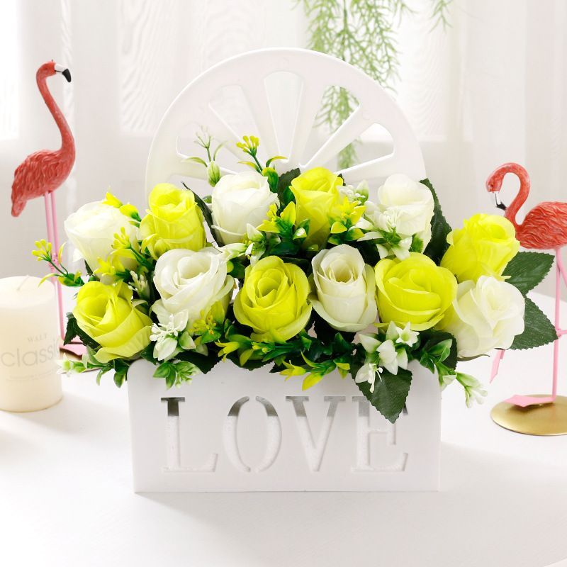 Artificial Sunflowers Wall Hanging Flowers Simulation Flower Basket Living view 7