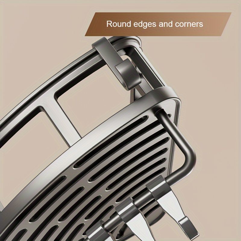 Gray Shower Caddy 3-Tier Corner Caddy Shower Hooks Bathroom Storage Rust-Resistant view 7