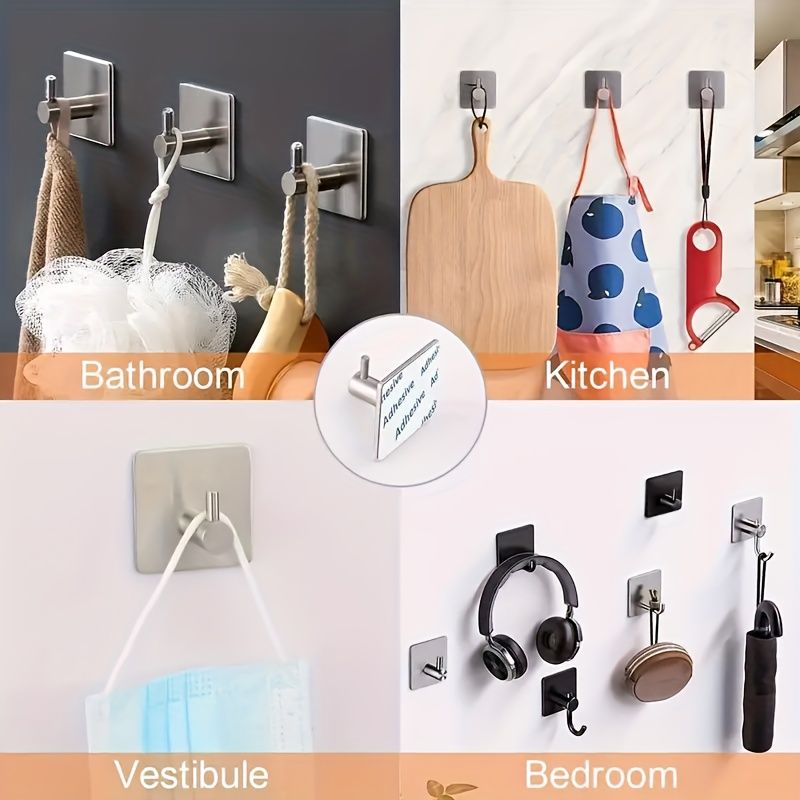 Silver Gray Bathroom Shower Accessories 11-Piece Set Towel Bars Hooks Soap view 3
