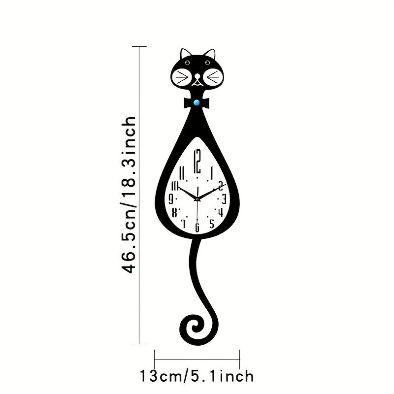 Black Cat-Shaped Clock Home Decor Clock Unique Wall Clock High-Quality Clock Cat view 3