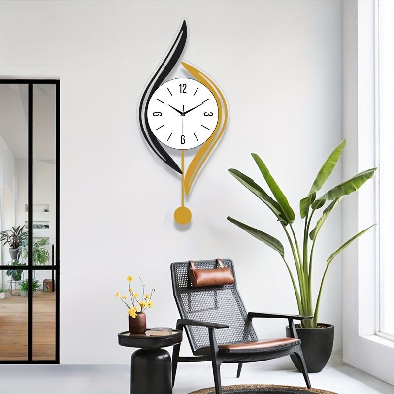 Gold Black Wall Clock Modern Wall Clock Decorative Wall Clock Silent Wall Clock — image 1