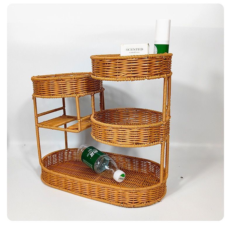 Imitation Rattan Fruit Basket Multi-Layer Fruit Basket Snack Storage Candy view 5