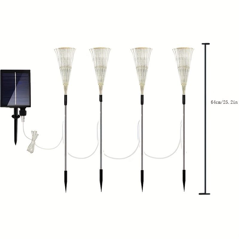 Black Solar Garden Lights Dandelion LED Lights Colorful Outdoor Lights 4-Pack — image 1