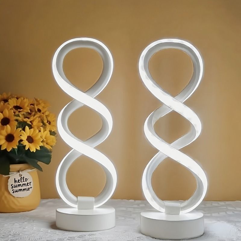 White Black Infinity-Shaped Lamps Night Atmosphere Lamps Home Decor LED Lamps view 4