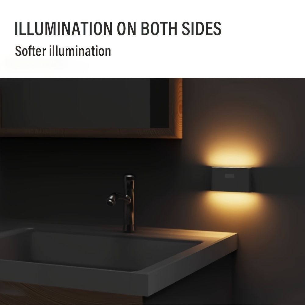 White Black Smart Sensor Night Light USB Charging Night Light Automatic Night — image 1