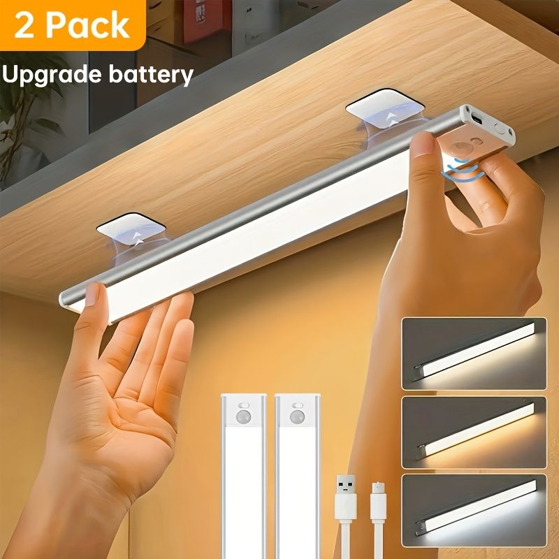Silver Motion Sensor Light Rechargeable Led Light Dimmable Light 3 Light Color view 4