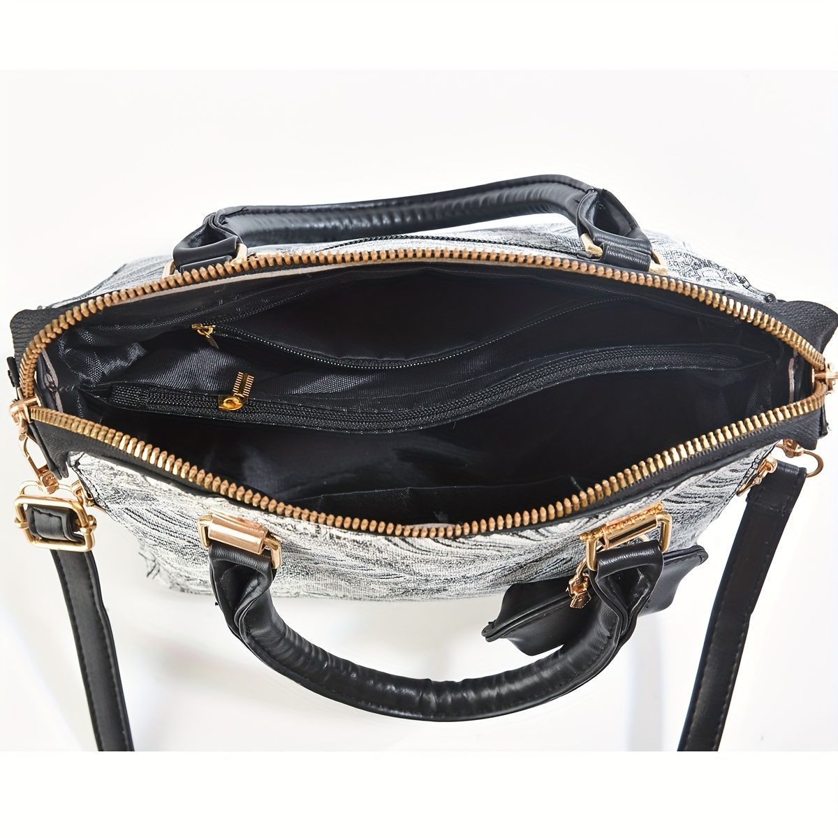 Ladies Hand-Held Bags 2-Piece Set Embroidered Print Retro Stylish Bag With view 7