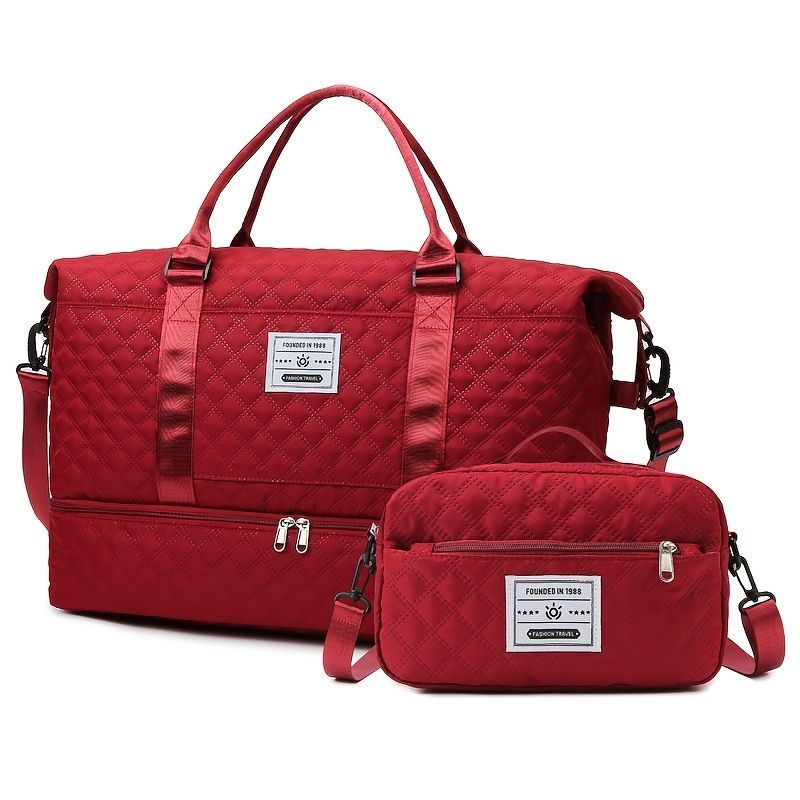 Travel Duffel Bag Small Pouch Travel Accessories Quilted Design Organized view 9