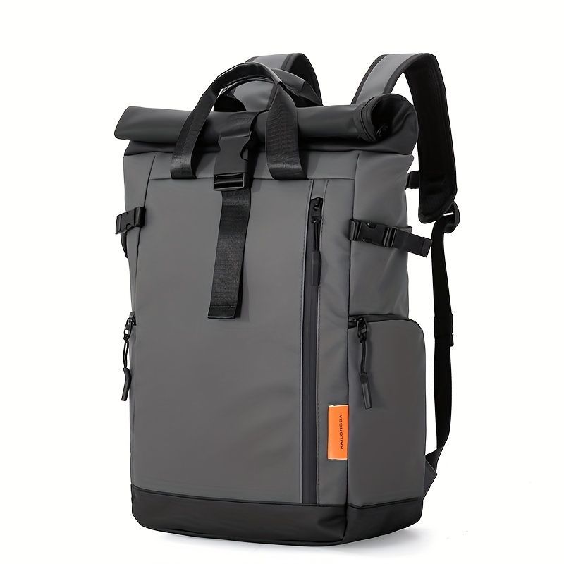 Roll-Top Backpack Travel Backpack Water-Resistant Backpack Unisex Backpack view 5
