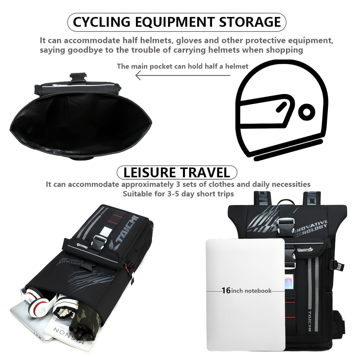 Waterproof Backpack Travel Backpack Taichi Backpack Laptop Backpack Multiple view 6